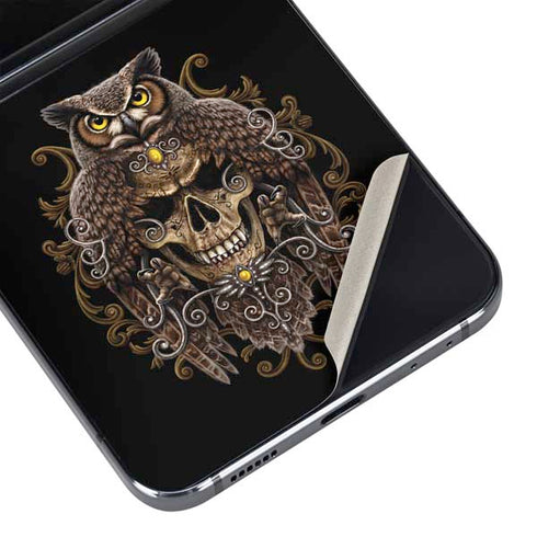 Skull and Owl by Sarah Richter Galaxy Z Flip5 5G Skin