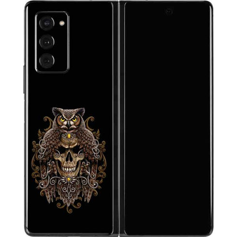 Skull and Owl by Sarah Richter Galaxy Z Fold2 5G Skin