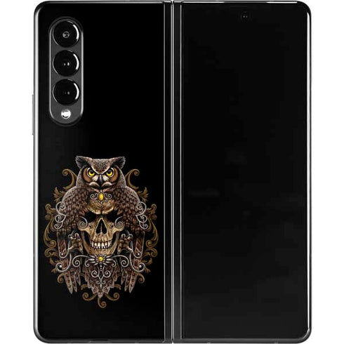 Skull and Owl by Sarah Richter Galaxy Z Fold3 5G Skin