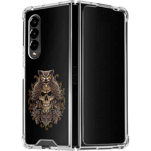 Skull and Owl by Sarah Richter Galaxy Z Fold4 5G Clear Case