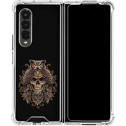 Skull and Owl by Sarah Richter Galaxy Z Fold4 5G Clear Case