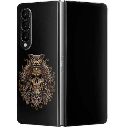 Skull and Owl by Sarah Richter Galaxy Z Fold4 5G Skin