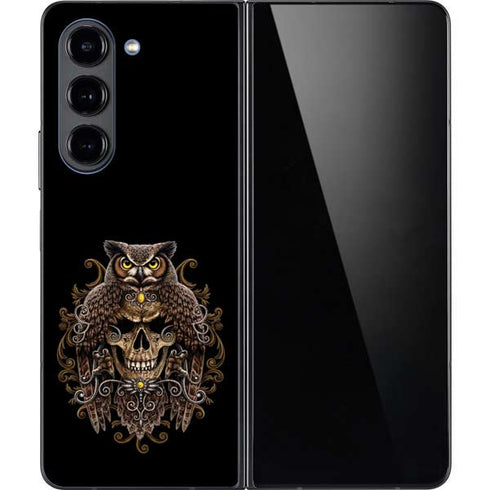 Skull and Owl by Sarah Richter Galaxy Z Fold5 5G Skin