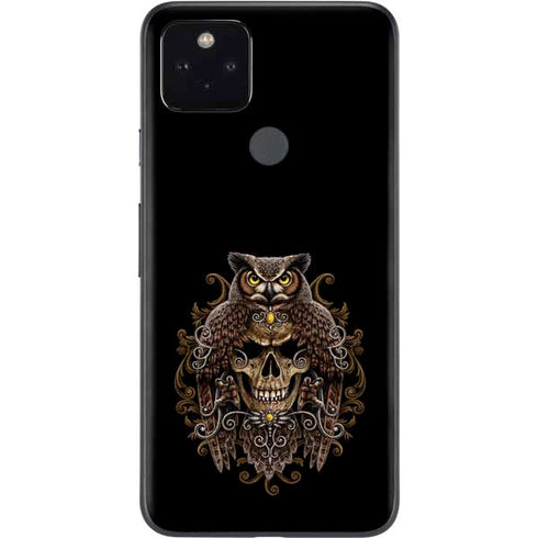 Skull and Owl by Sarah Richter Google Pixel 5a Skin