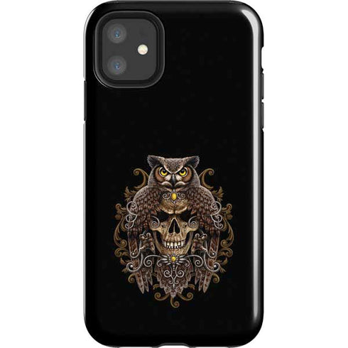 Skull and Owl by Sarah Richter iPhone 11 Impact Case