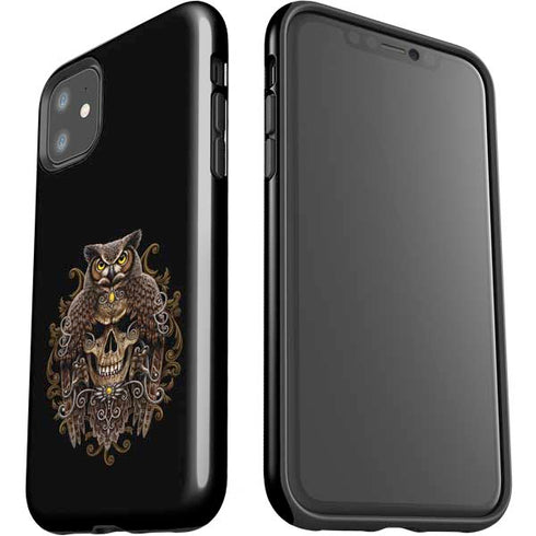 Skull and Owl by Sarah Richter iPhone 11 Impact Case