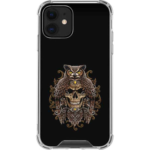 Skull and Owl by Sarah Richter iPhone 12 Clear Case