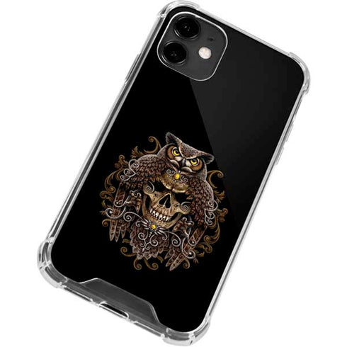 Skull and Owl by Sarah Richter iPhone 12 Clear Case