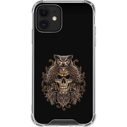 Skull and Owl by Sarah Richter iPhone 12 Mini Clear Case