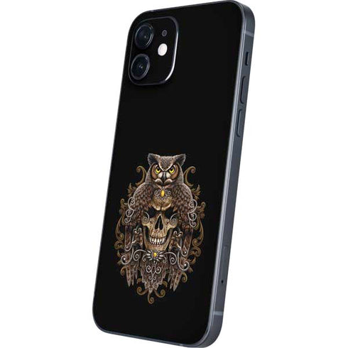Skull and Owl by Sarah Richter iPhone 12 Skin