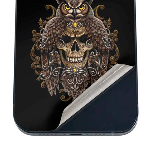 Skull and Owl by Sarah Richter iPhone 12 Skin
