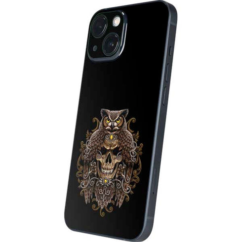 Skull and Owl by Sarah Richter iPhone 13 Mini Skin