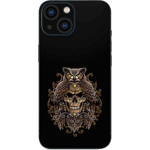Skull and Owl by Sarah Richter iPhone 13 Mini Skin