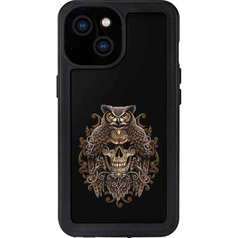 Skull and Owl by Sarah Richter iPhone 13 Mini Waterproof Case