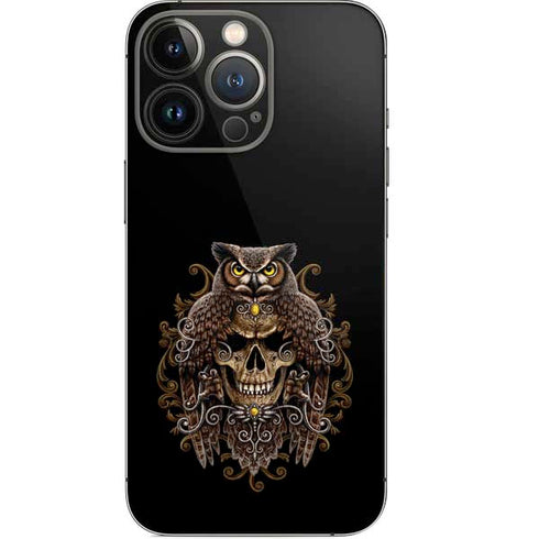 Skull and Owl by Sarah Richter iPhone 13 Pro Skin
