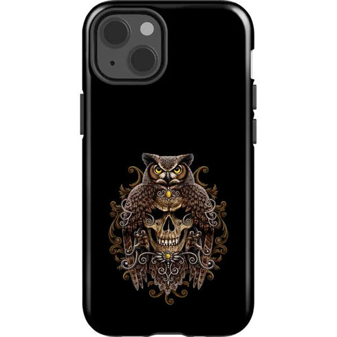 Skull and Owl by Sarah Richter iPhone 15 Impact Case