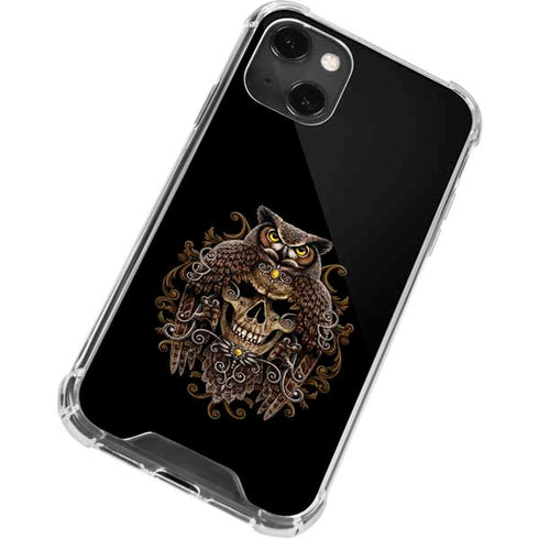 Skull and Owl by Sarah Richter iPhone 14 Plus Clear Case
