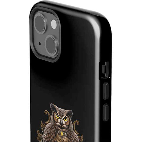 Skull and Owl by Sarah Richter iPhone 15 Plus Impact Case