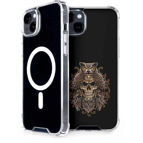Skull and Owl by Sarah Richter iPhone 15 Plus MagSafe Case