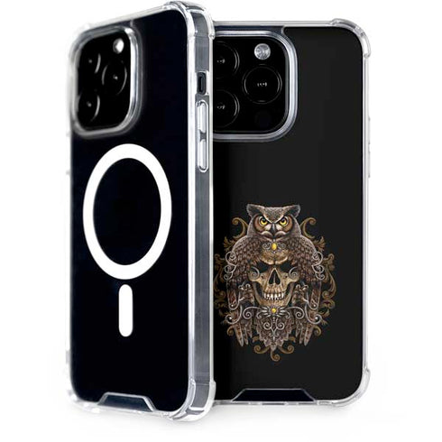 Skull and Owl by Sarah Richter iPhone 14 Pro MagSafe Case