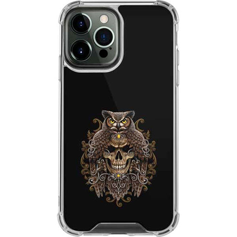 Skull and Owl by Sarah Richter iPhone 14 Pro Max Clear Case
