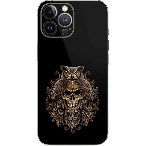 Skull and Owl by Sarah Richter iPhone 14 Pro Max Skin
