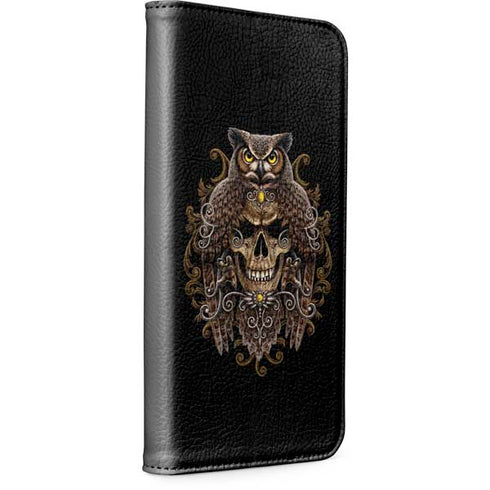 Skull and Owl by Sarah Richter iPhone 15 Plus Folio Case