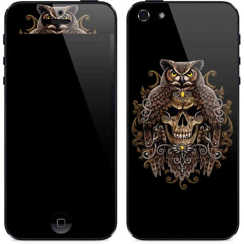 Skull and Owl by Sarah Richter iPhone 5/5s/5SE Skin