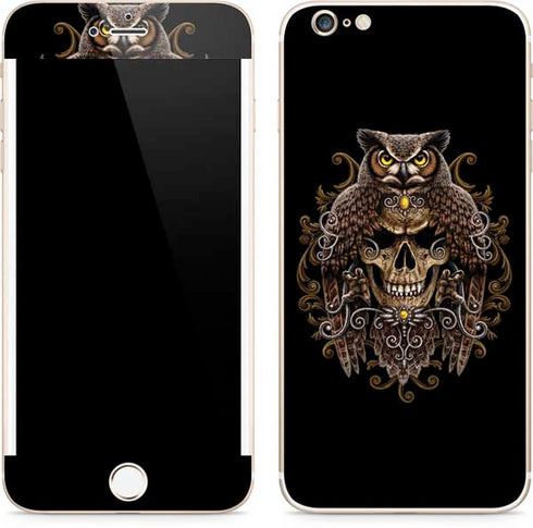 Skull and Owl by Sarah Richter iPhone 6/6s Plus Skin
