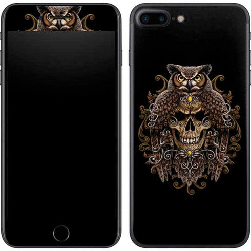 Skull and Owl by Sarah Richter iPhone 8 Plus Skin