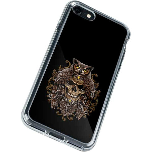 Skull and Owl by Sarah Richter iPhone SE (2nd & 3rd Gen) Clear Case