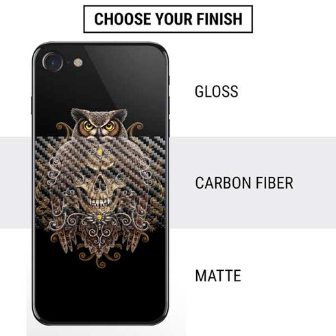 Skull and Owl by Sarah Richter iPhone SE (2nd & 3rd Gen) Skin