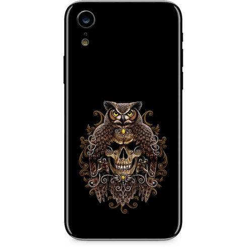 Skull and Owl by Sarah Richter iPhone XR Skin