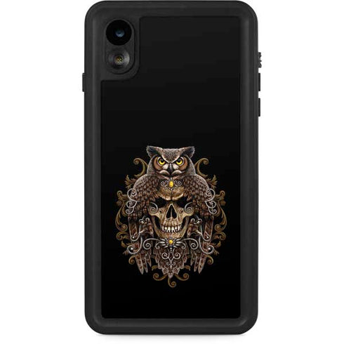 Skull and Owl by Sarah Richter iPhone XR Waterproof Case