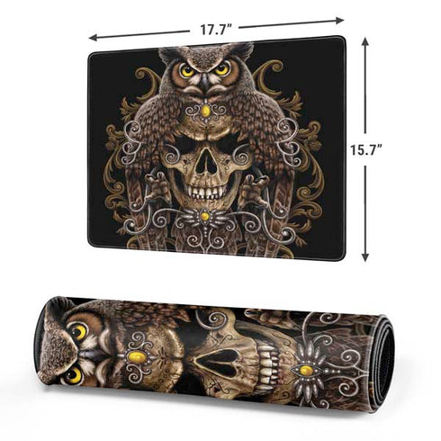 Skull and Owl by Sarah Richter Gaming Mouse Pad
