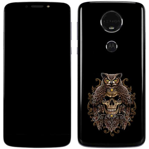 Skull and Owl by Sarah Richter Moto E5 Plus Skin
