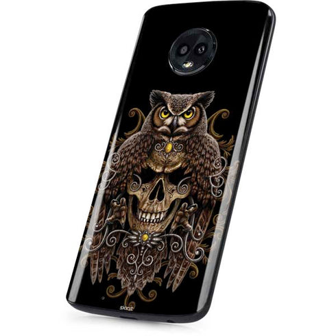 Skull and Owl by Sarah Richter Moto G6 Skin