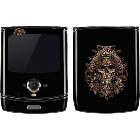 Skull and Owl by Sarah Richter Motorola RAZR Skin