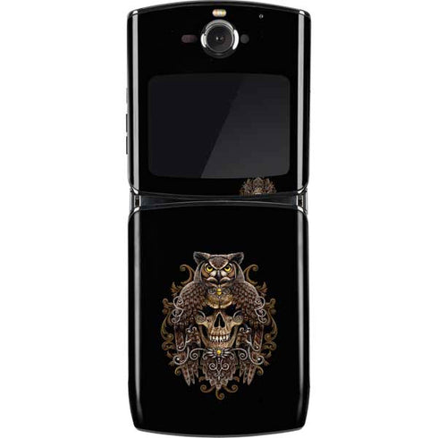 Skull and Owl by Sarah Richter Motorola RAZR Skin