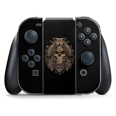 Skull and Owl by Sarah Richter Nintendo Switch (2017-2021) Joy-Con Controller Skin