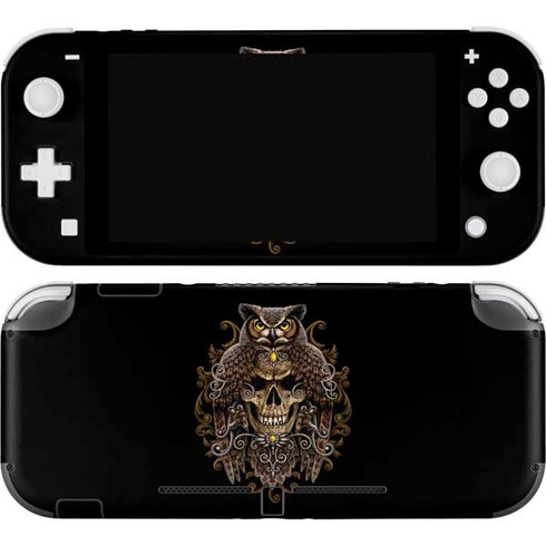 Skull and Owl by Sarah Richter Nintendo Switch Lite Skin