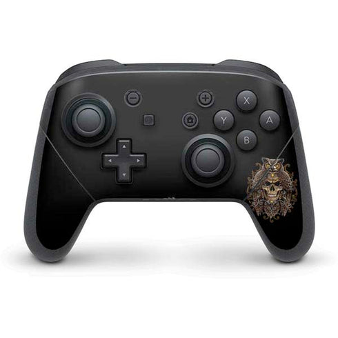 Skull and Owl by Sarah Richter Nintendo Switch Pro Controller Skin