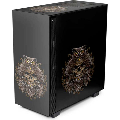 Skull and Owl by Sarah Richter NZXT H510 Compact ATX Mid-Tower Case Skin