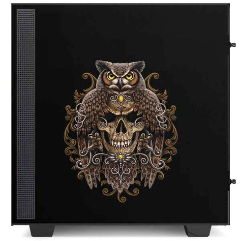 Skull and Owl by Sarah Richter NZXT H510 Compact ATX Mid-Tower Case Skin