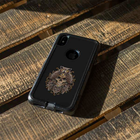 Skull and Owl by Sarah Richter Otterbox Commuter iPhone Skin