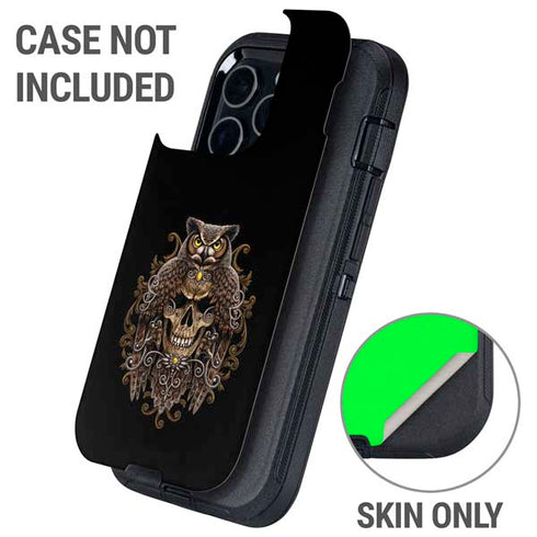 Skull and Owl by Sarah Richter Otterbox Defender iPhone Skin