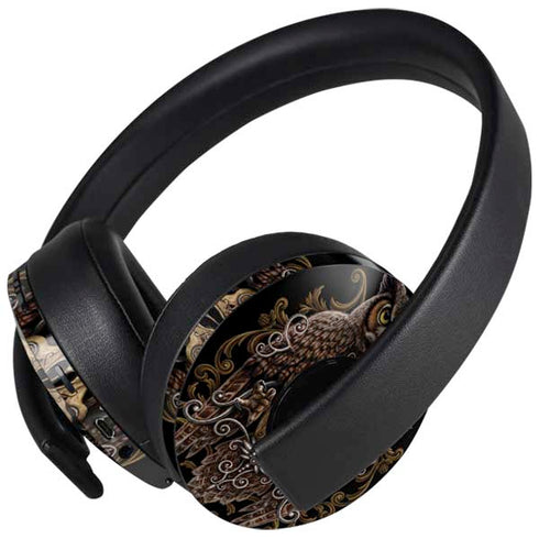 Skull and Owl by Sarah Richter PlayStation 4 Gold Wireless Headset Skin