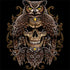 Skull and Owl by Sarah Richter PlayStation 4 Gold Wireless Headset Skin