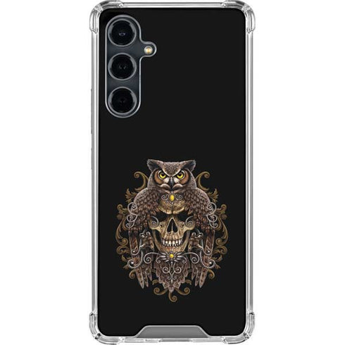 Skull and Owl by Sarah Richter Galaxy S23 FE Clear Case