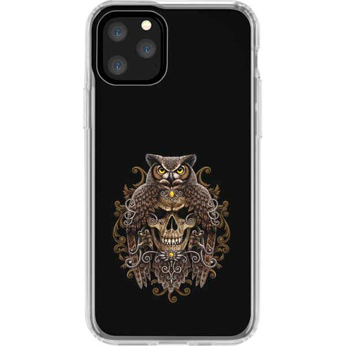 Skull and Owl by Sarah Richter iPhone 11 Pro Clear Case